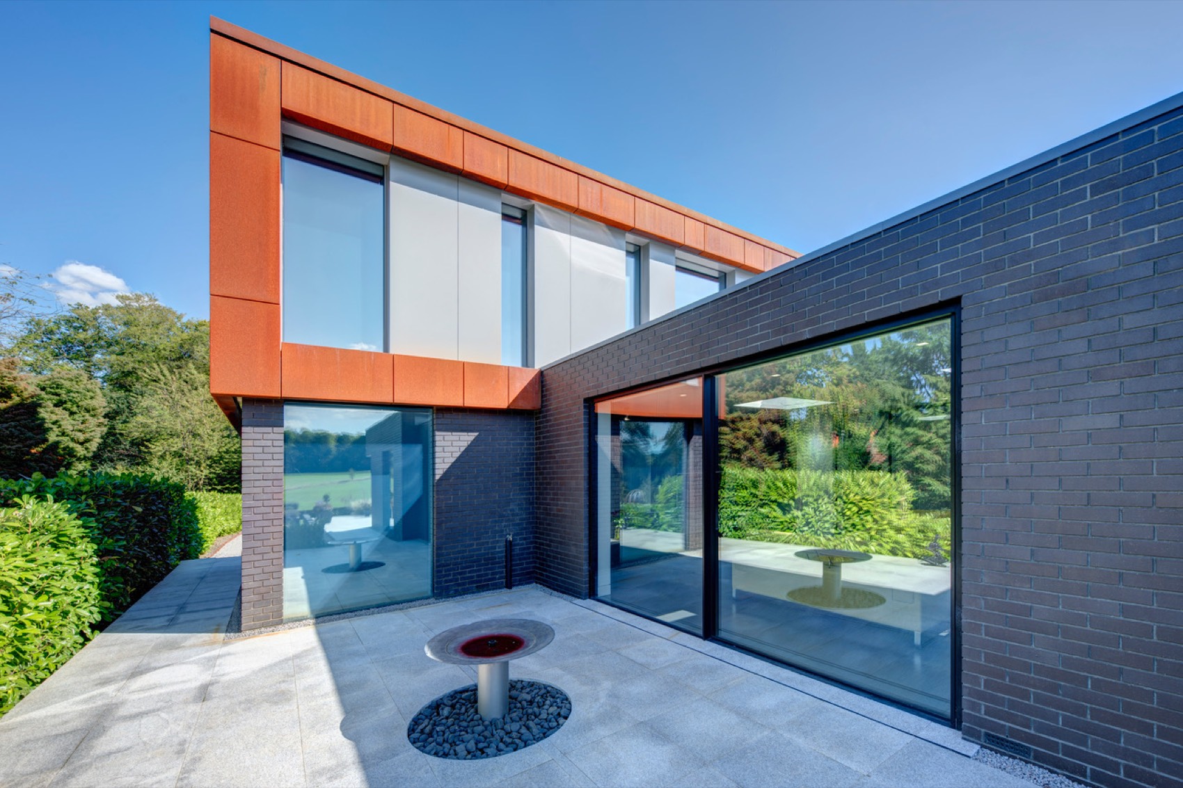 Contemporary house — courtyard elevation