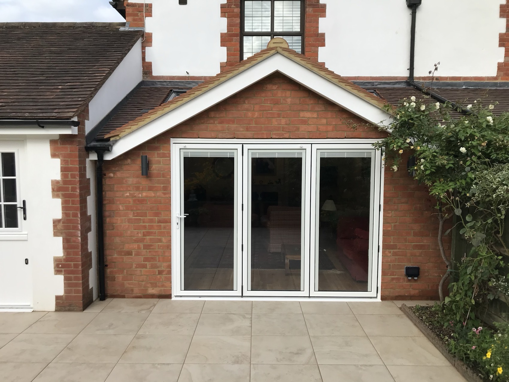 Gabled extension with bi-fold doors